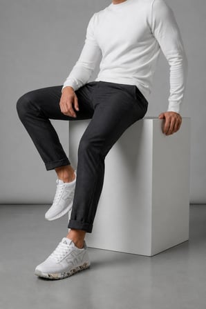 Flash Erkek Hafif Günlük Spor Ayakkabı Konfor Tabanlı Nefes Alabilen Rahat Sneaker - Beyaz