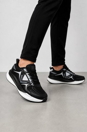 Chromat Erkek Hafif Köpük Taban Spor Ayakkabı – Rahat ve Konforlu Günlük Sneaker - Siyah