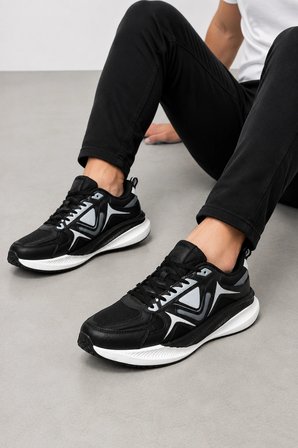 Chromat Erkek Hafif Köpük Taban Spor Ayakkabı – Rahat ve Konforlu Günlük Sneaker - Siyah