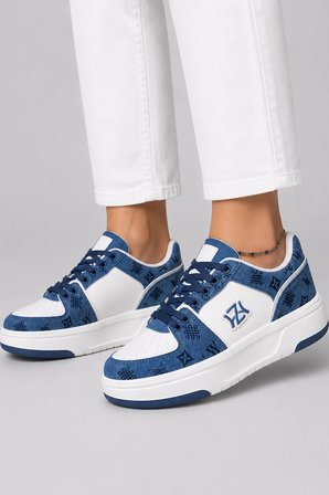 Prometheus Kadın Günlük Rahat Bağcıklı Sneaker Spor Ayakkabı - Mavi
