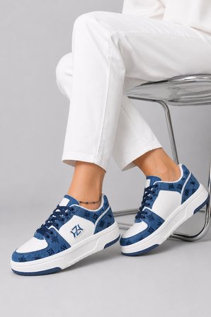 Prometheus Kadın Günlük Rahat Bağcıklı Sneaker Spor Ayakkabı - Mavi