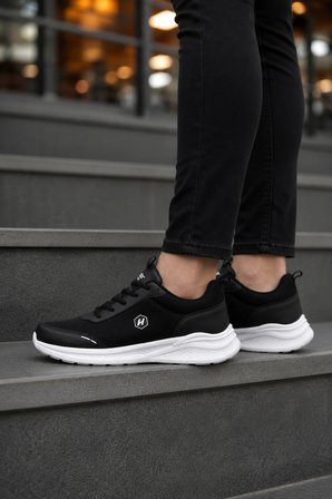 Nova Air Erkek Günlük Yürüyüş ve Spor Ayakkabı Hafif Sneaker - Siyah-Beyaz