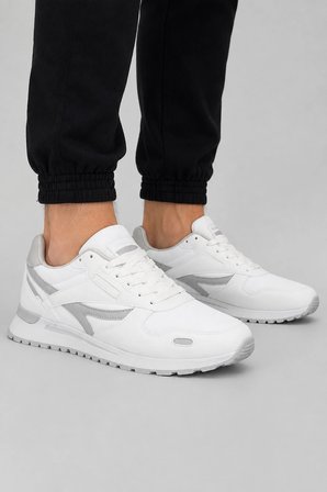 Quasar Erkek Günlük Rahat Bağcıklı File Detaylı Sneaker Spor Ayakkabı - Beyaz