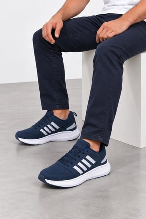 Aeris Erkek Bağcıklı Günlük Sneaker Spor Ayakkabı - Lacivert