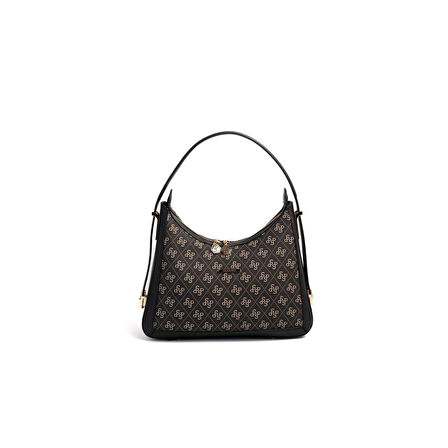 Silver Polo  Kadın Omuz Çantası 1187-46772 SILVER POLO BAYAN ÇANTASI M178 FÜME-MAT SİYAH