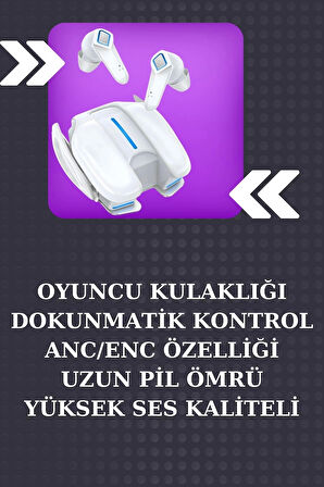 Oyuncu Kulaklığı Gamer ANC Özellikli ve Kadınlara Özel Akıllı Saat Sesli Görüşme Bildirim Görme