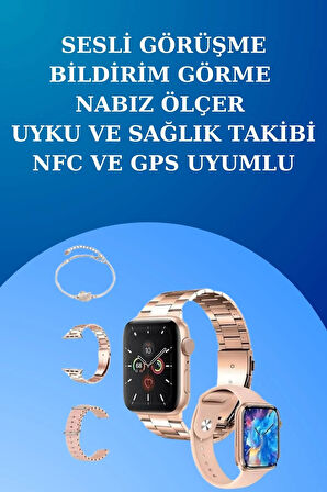 3 Kordonlu Dokunmatik Ekran Akıllı Saat ve 2.Nesil Kablosuz Bluetooth Kulaklık ANC/ENC