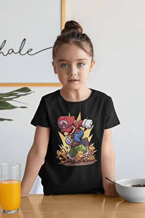 Tasarım Süper Mario Baskılı Unisex Oyun Çocuk Tişört (1-12 YAŞ)