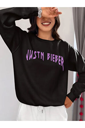 Justin Bieber Baskılı Unisex Oversize Tasarım Şarkıcı Sweatshirt