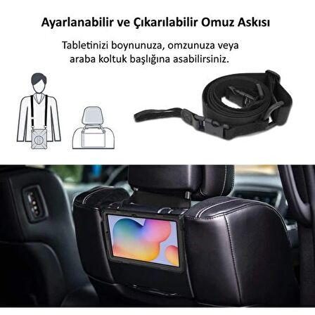Fuchsia Apple iPad Pro 11 2018 Uyumlu Defender Zırh Tablet Kılıfı Askılı 360° Dönebilir Standlı Tam Koruma