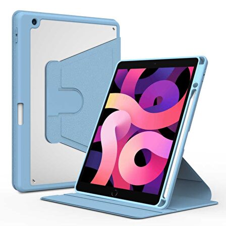 Apple iPad 10.2 2021 (9.Nesil) Uyumlu 360° Dönebilen Standlı Nayn Tablet Kılıfı İnce ve Fit