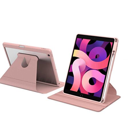 Apple iPad 10.2 2021 (9.Nesil) Uyumlu 360° Dönebilen Standlı Nayn Tablet Kılıfı İnce ve Fit