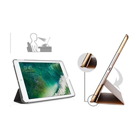 Apple iPad 9.7 2017 Fuchsia Smart Cover Standlı 1-1 Kılıf