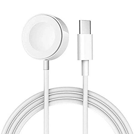 Fuchsia Akıllı Saat Wireless Şarj Kablosu Type-C Bağlantılı 1m Apple Watch SE/7/6/5/4/3/2/1 Uyumlu