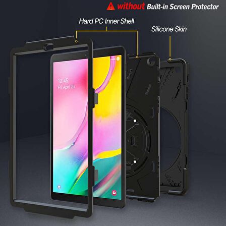 Apple iPad 6 Air 2 Uyumlu Defender Zırh Tablet Kılıfı Askılı 360° Dönebilir Standlı Tam Koruma