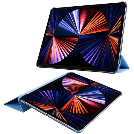 Apple iPad Pro 12.9 2021 (5.Nesil) Uyumlu Smart Cover Standlı 1-1 Flip Smart Akıllı Tablet Kılıfı