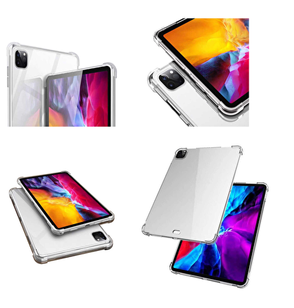 Fuchsia Apple iPad Pro 12.9 2021 (5.Nesil) Uyumlu Tablet Kılıfı Fuchsia Nitro Anti Shock Silikon Kapak
