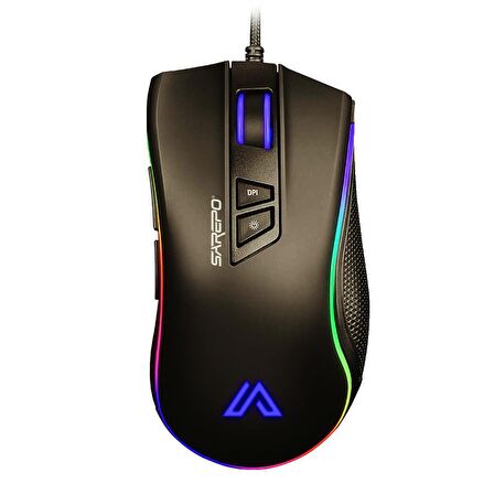 GT-300 Sarepo Oyuncu Mouse 9 Tuşlu Çoklu Mod RGB Aydınlatmalı 2 Farklı Boyut Seçeneği Ergonomik