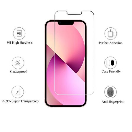 Apple iPhone 13 Pro Max Fuchsia EKS Cam Tamperli Ekran Koruyucu