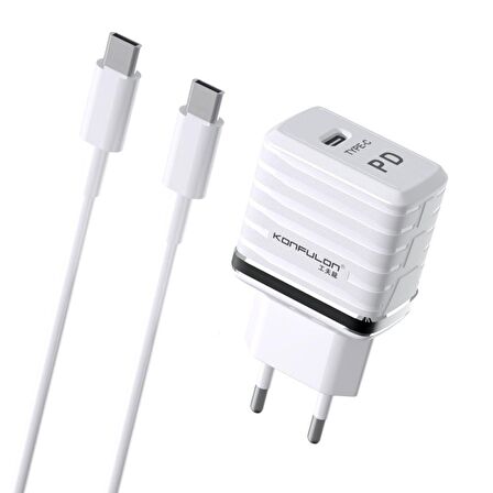 Konfulon C32D 20W PD Hızlı Şarj Cihazı + DC15 5A Type-C Kablo