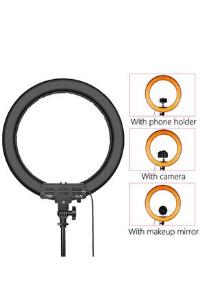 Newface RL-21 Selfie Işığı Tripodlu Kumandalı, Çantalı, 3 Telefon Tutuculu, Hassas Ayarlı Ring Light