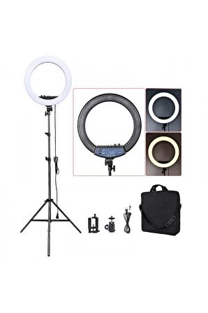 Newface RL-21 Selfie Işığı Tripodlu Kumandalı, Çantalı, 3 Telefon Tutuculu, Hassas Ayarlı Ring Light