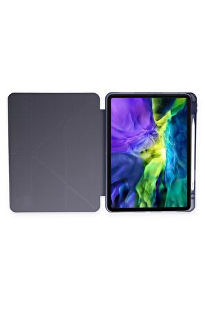 Galaxy Tab S6 Lite P610 Kılıf Tri Folding Kalem Bölmeli Standlı Kılıf
