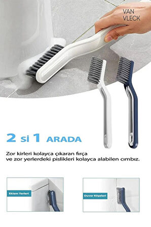 Cımbızlı Temizlik Fırçası – Banyo, Mutfak ve Detaylı Temizlik İçin Geniş Ağızlı Fırça