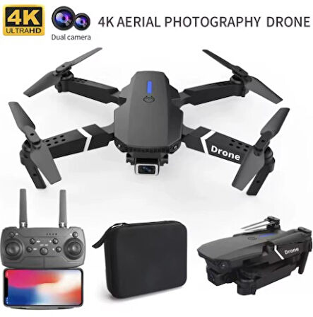 E88 Kumandalı, Katlanabilir, Profesyonel HD Kamera, Wifi, FPV Fotoğraf Quadcopter Selfie Drone