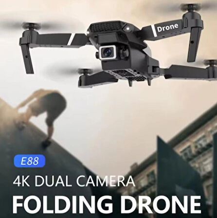 E88 Kumandalı, Katlanabilir, Profesyonel HD Kamera, Wifi, FPV Fotoğraf Quadcopter Selfie Drone