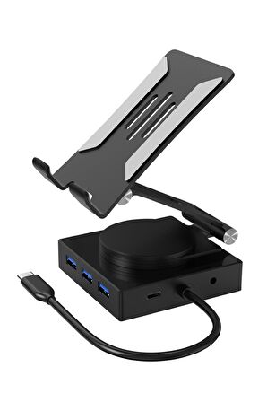 Tablet Standlı 360 Dönebilen 10 in 1 Hub PD USB HDMI VGA SD/TF Çoklayıcı Stand