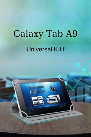 Galaxy A9 8.7 inç Uyumlu Universal Pu Deri Standlı Tablet Kılıfı SM-X110