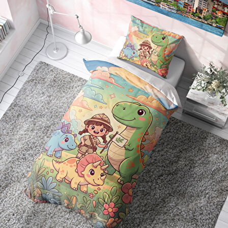 Dinozor Macerası Çocuk Nevresim Takımı (Çarşafsız)