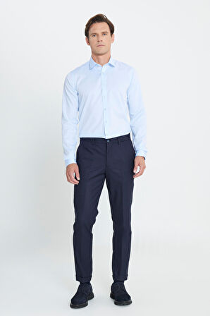 Slim Fit Dar Kesim Beli Gizli Lastikli Yan Cep Klasik Esnek Pantolon