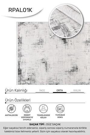 ANATOLIA HALI / ALYA-BEYAZ/GRİ - ÖZEL ÖLÇÜ-SALON,OTURMA ODASI,KORİDOR