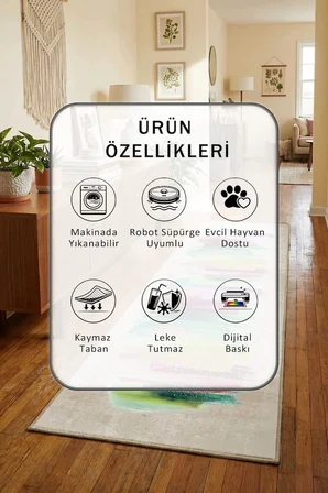 Ehl-194 Salon Mutfak Yatak Odası Dijital Baskı Yolluk Halı