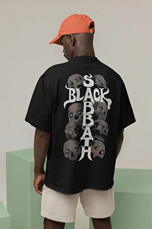 Tasarım Baskılı Müzik Grubu Baskılı Unisex Oversize Black Sabbath Tişört