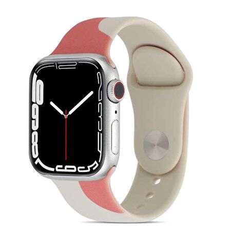 Apple Watch 38mm Uyumlu Silikon Kordon KRD-62 Rahat Renkli Soft Spor Akıllı Saat Kordonu