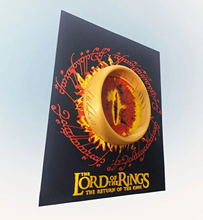 Hueforge Baskı Tekniği Yüzüklerin Efendisi Sauron ve Tek Yüzük 3D baskı Tablo Masaüstü & Duvar Dekorasyonu