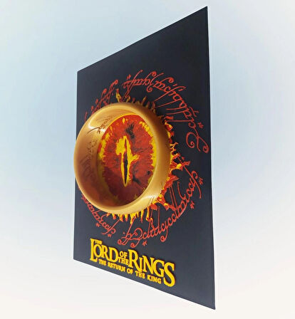 Hueforge Baskı Tekniği Yüzüklerin Efendisi Sauron ve Tek Yüzük 3D baskı Tablo Masaüstü & Duvar Dekorasyonu