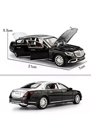 Mercedes Benz Maybach S600 Tarzı Araba 1:24 Diecast Metal Model Araba Koleksiyon Araba Sesli Işıklı