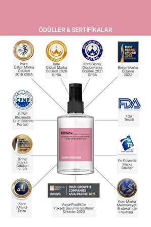 Nemlendirici Vücut Misti KUNDAL Pure Moist Body Mist 128ml (Baby Powder)
