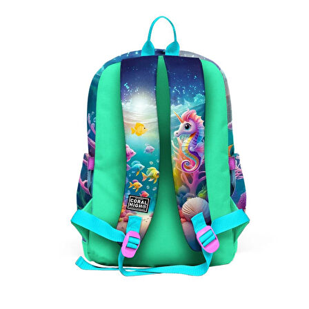 Coral High 2li Set Denizatı Desenli Okul Çantası Beslenme 23772