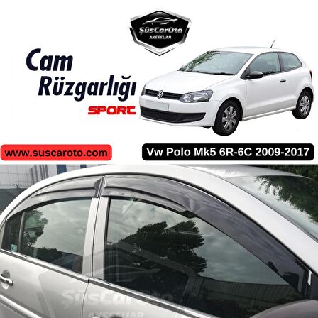 Vw Polo Mk5 6R-6C 2009-2017 Uyumlu Mugen Cam Rüzgarlığı Seti Piano Black 4'lü İthal