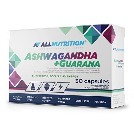 ALLNUTRITION Ashwagandha + Guarana / 30 Caps