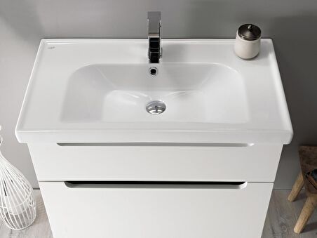 Cerastyle Turkuaz Frame Etajerli Lavabo 65*45 Cm