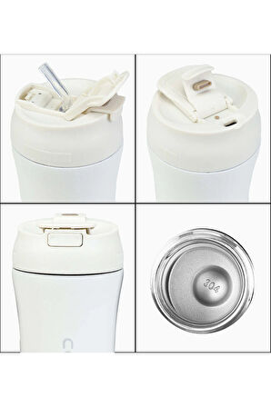 Siyah Pipetli Çelik Termos