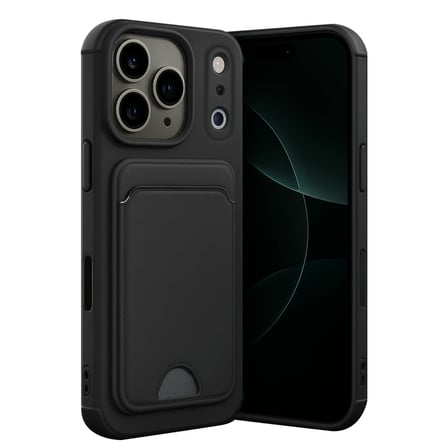 Apple iPhone 17 Pro Kelvin Kartvizitli Silikon - Siyah