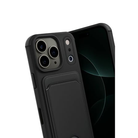 Apple iPhone 17 Pro Kelvin Kartvizitli Silikon - Siyah