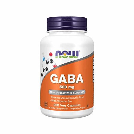 NOW Foods, GABA with Vitamin B-6, 500 mg, 200 Veg Capsules